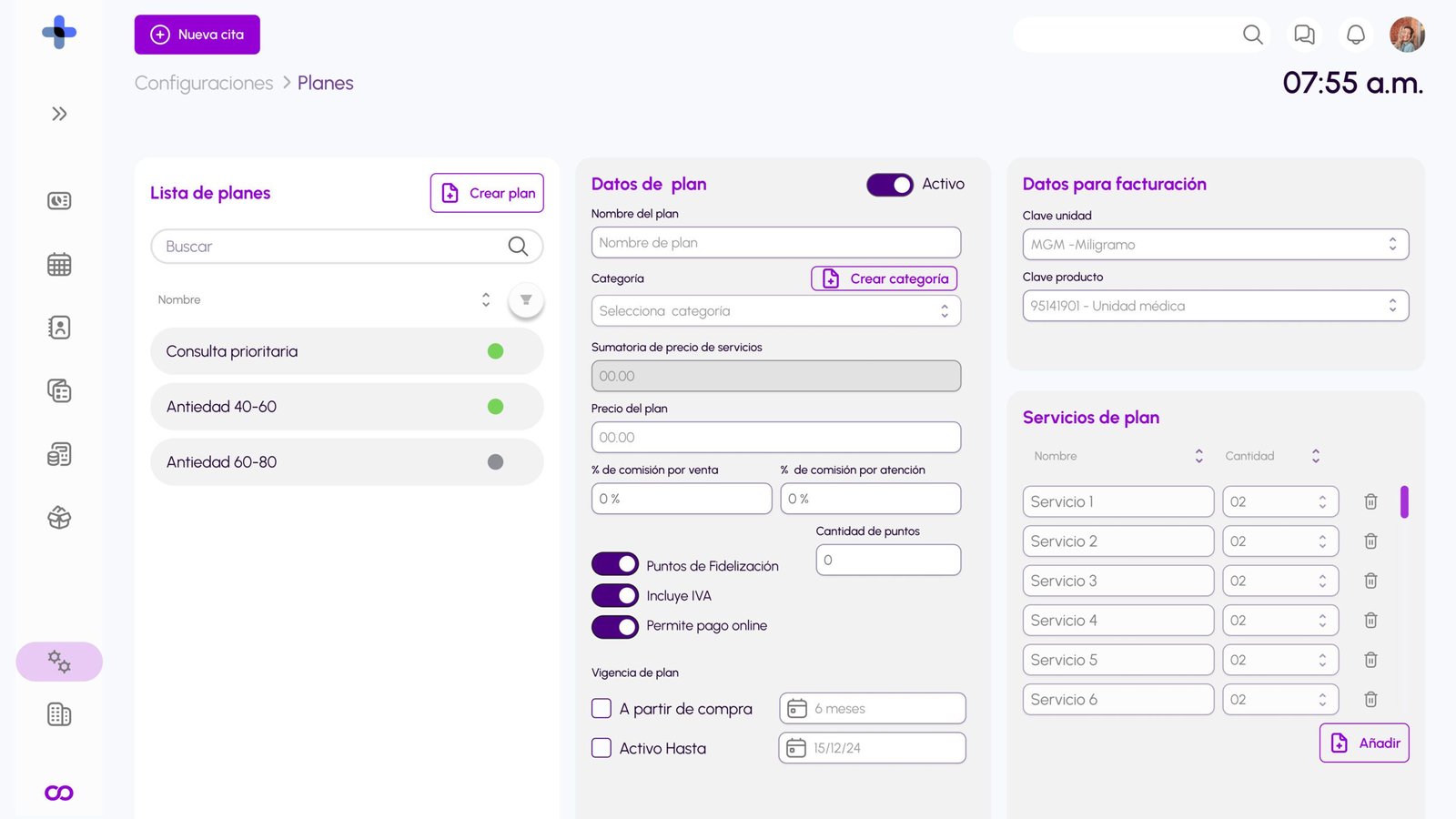 Configuraciones Planes