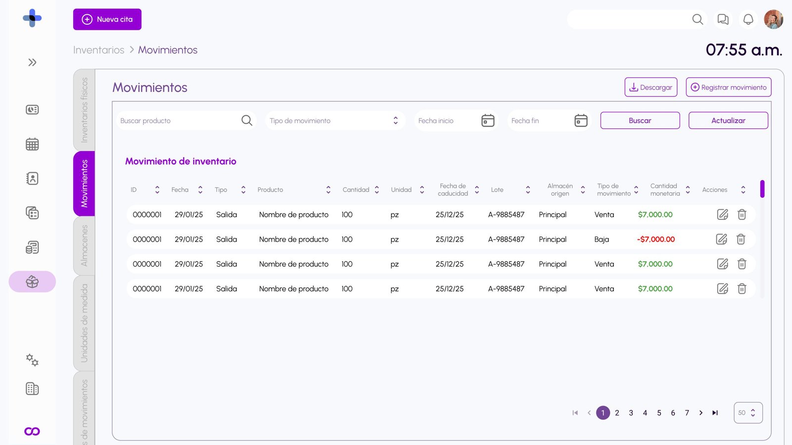 Tipos de movimientos